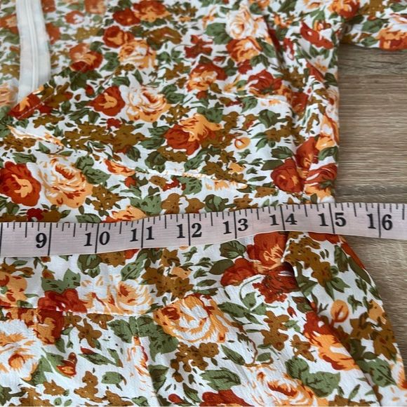 Faithfull the Brand Floral Midi Dress - Orange and White - Picture 7 of 8